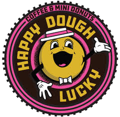 The Happy Dough Lucky donut mascot